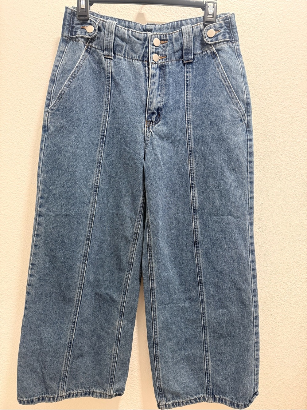 Vintage Wide-Leg High-Waist Blue Jeans